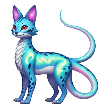 Neon Vibrant Pulsating Trail-glowing Chromatic Trico-Serval-Absol-Salamence-Silvally-Dragon-Snake-fusion-hybrid sticker