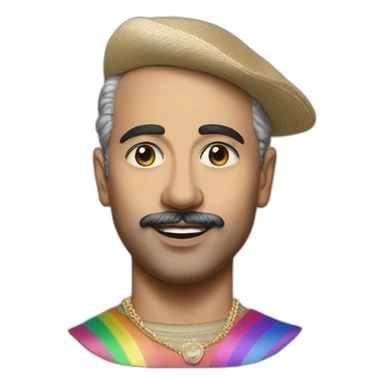 Hyperrealist francisco franco lgtbi rainbow full body singer sticker