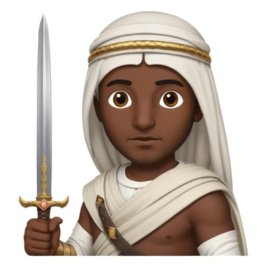 ancient Arab man with a sword on his shoulder sticker