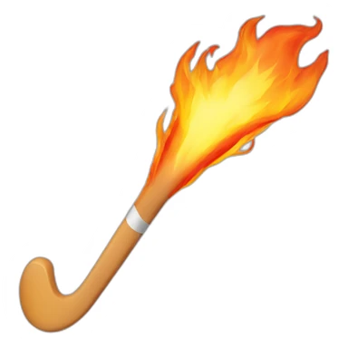 hockey stick on fire sticker
