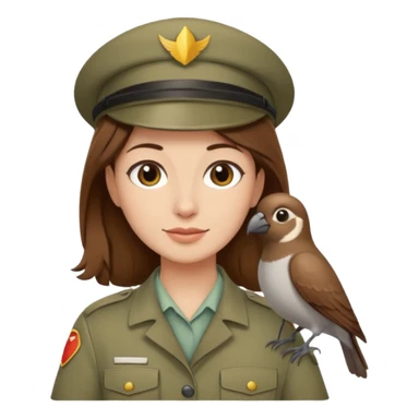 Zookeeper with brown hair with bird white skin sticker