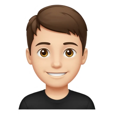 smiling boy in black shirt hazel eyes sticker