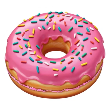 Primitive style donut with flat color and no shading sticker