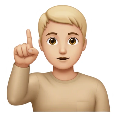 finger pointing up captioned: That sticker