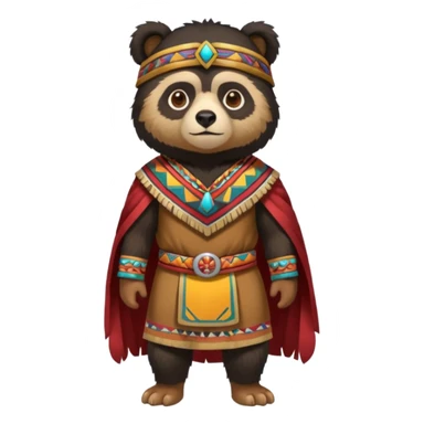 Spectacled bear wearing Inca costume from Cusco sticker