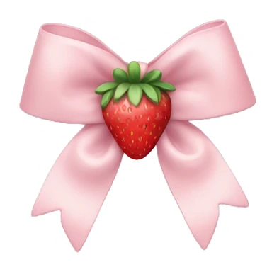 pale pink bow with strawberry in the middle sticker