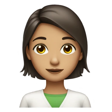 A brunette girl with green brown eyes crossing her arms sticker