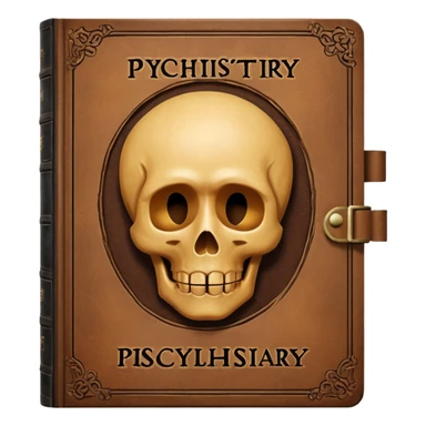 Psychiatry journal book, old book, depression, borderline sticker