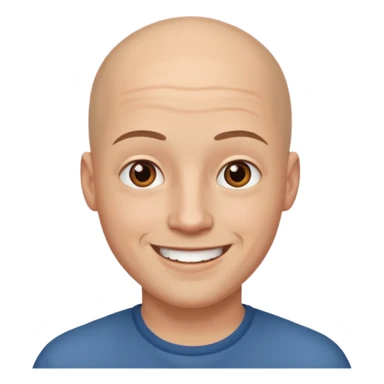 homme chauve jeune sans barbe yeux marrons sourrir sticker