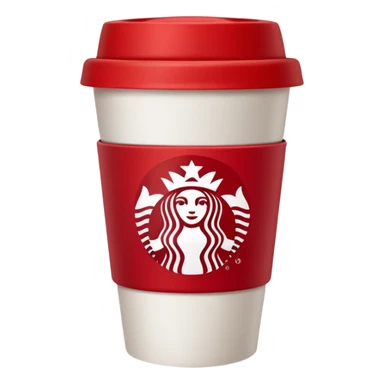 red starbucks cub with white lid sticker