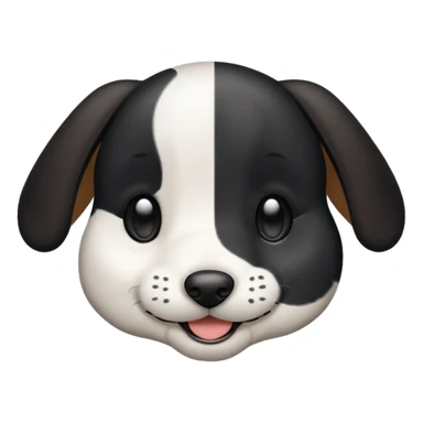 Black and white hound puppy, smiling, smooth coat. sticker
