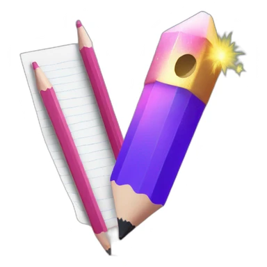 pencil and paper magic sparkles sticker