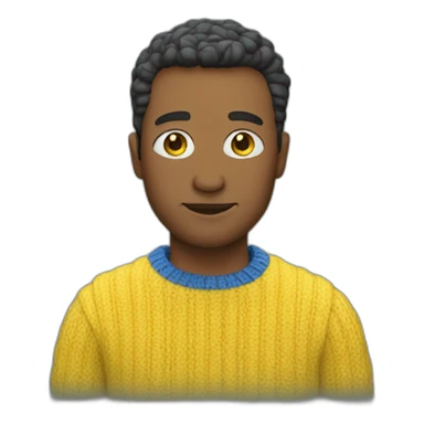 Man in blue and yellow sweater sticker