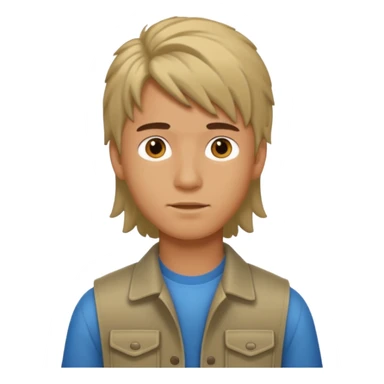 a boy with mullet hair sticker