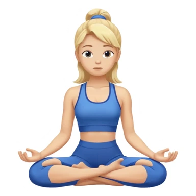 A girl meditation ( This girl is blonde, dressing a gym blue ) sticker