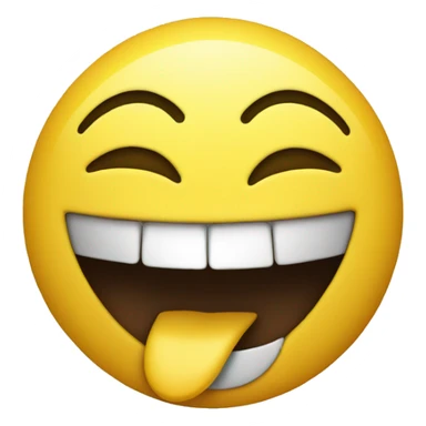 A Yellow emoji with Joyious laughter and drawling mouth sticker