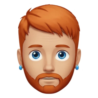 homme blanc, yeux bleu, cheveux court avec barbe rousse et boucle d'oreille sticker