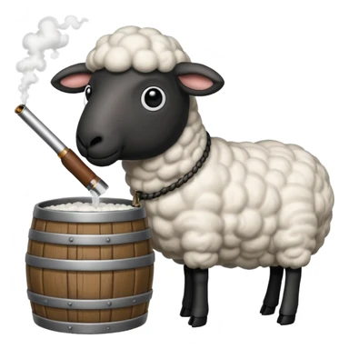 A gun shooting a sheep sticker