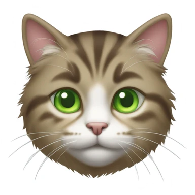 tabby cat with fluffy fur green eyes sticker