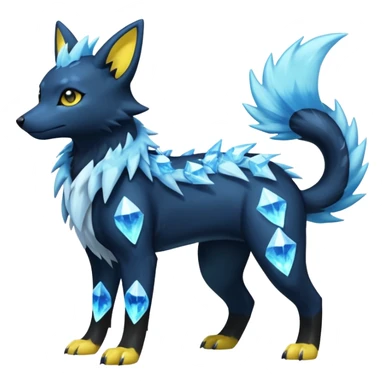 Manectric-Electrike-Aurorus-Umbreon-Draco-Fakémon-hybrid-creature (full body), 4 legs sticker