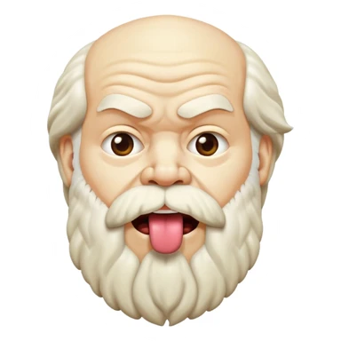 socrates with tongue sticking out sticker