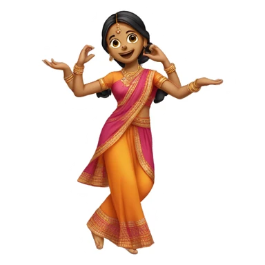 girl in traditional indian salwar dancing sticker