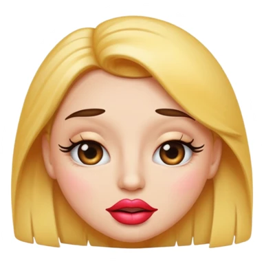 Sassy emoji with big lips and eyelashes sticker