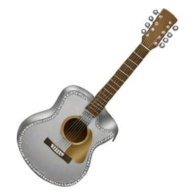 Silver bedazzled Acoustic guitar sticker