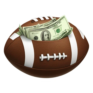 Football with cash bundles  sticker