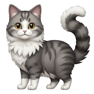 full body half dark grey and half white cat with white front legs sticker