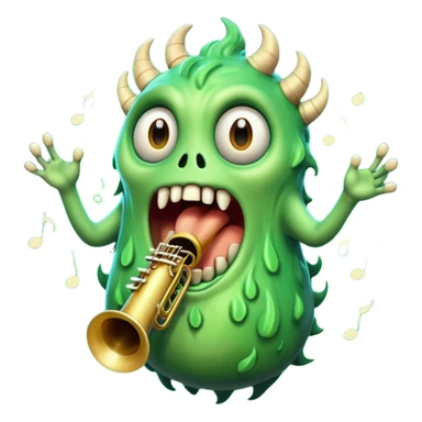 A floating monster that sings by pushing air through hollow chambers in its body like a living wind instrument. Its tone shifts as it drifts higher or lower. sticker