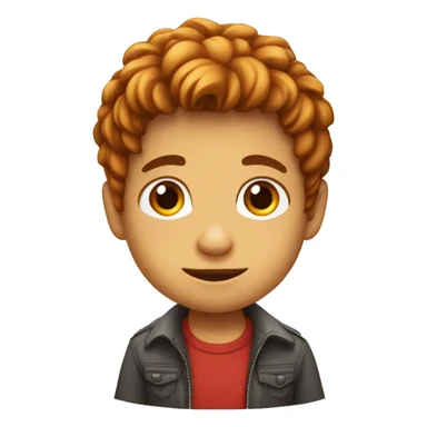 Niño pelirrojo con pelo un poquito largo sticker