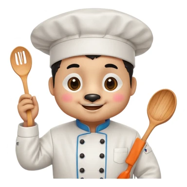 chef panda colorful chef costume sticker