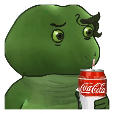 Dark brown, curly 3B-3C hair down to the shoulders, dark brown eyes, white skin with a coke in hand sticker