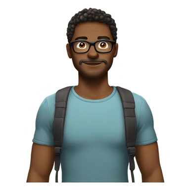 A guy with sleeper build in a comfy sqeatpants with black glasses nerdy guy sticker