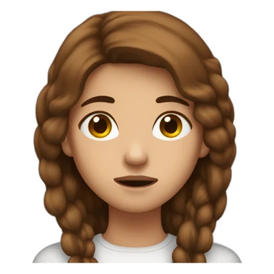 agony girl with brown hair sticker