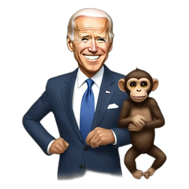 monkey x joe biden sticker