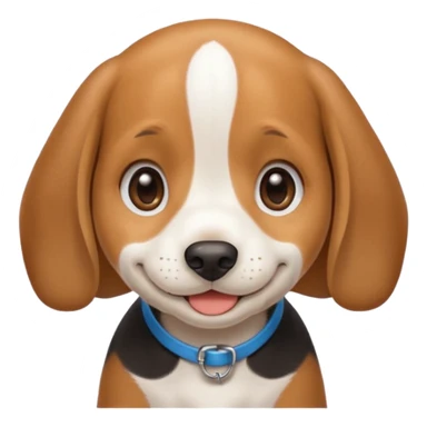Black and white beagle puppy, smiling, smooth coat sticker