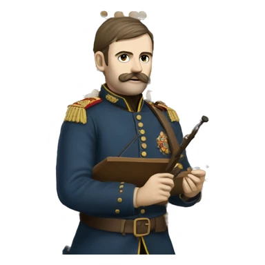 Crimean War soldier keeping abacus sticker