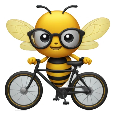 A bee on the bike with glasses sticker