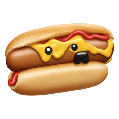 Groundhog head with a hot dog body with bun and mustard  sticker