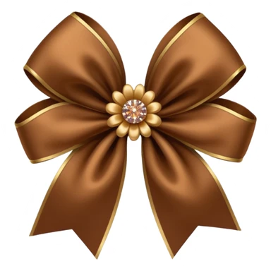 brown flower bow with glitter sticker