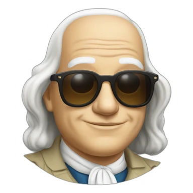 pale benjamin franklin wearing sunglasses sticker