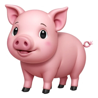 cinematic-[realistic pig]-realistic-full-body-standing-emoji,-tail-flicking-lazily,-head-tilted-dramatically,-sleek-[pink]-skin,-simplified-yet-realistic-focused-features,-highly-detailed,-glowing-with-an-almost-sarcastic-glow sticker