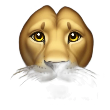 lion with eyes hearts sticker