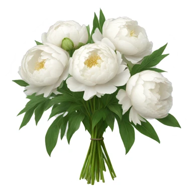 bouquet of white peonies sticker