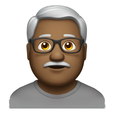 Fat man with brown eyes, gray hair, and dark glasses sticker