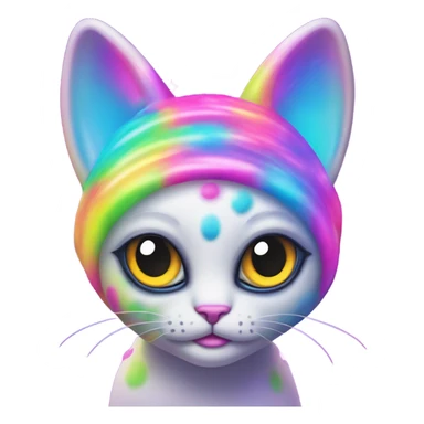 Lisa frank alien cat with antennas on head ￼ sticker