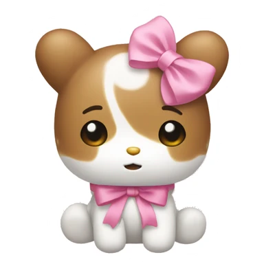 Sanrio Cogimyun with pink ribbon bow sticker