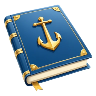 Un libro azul navy con detalles dorados, bordes metálicos y un engranaje dorado con una flecha ascendente como productividad en la portada, irradiando productividad, estrategia y éxito en movimiento sticker
